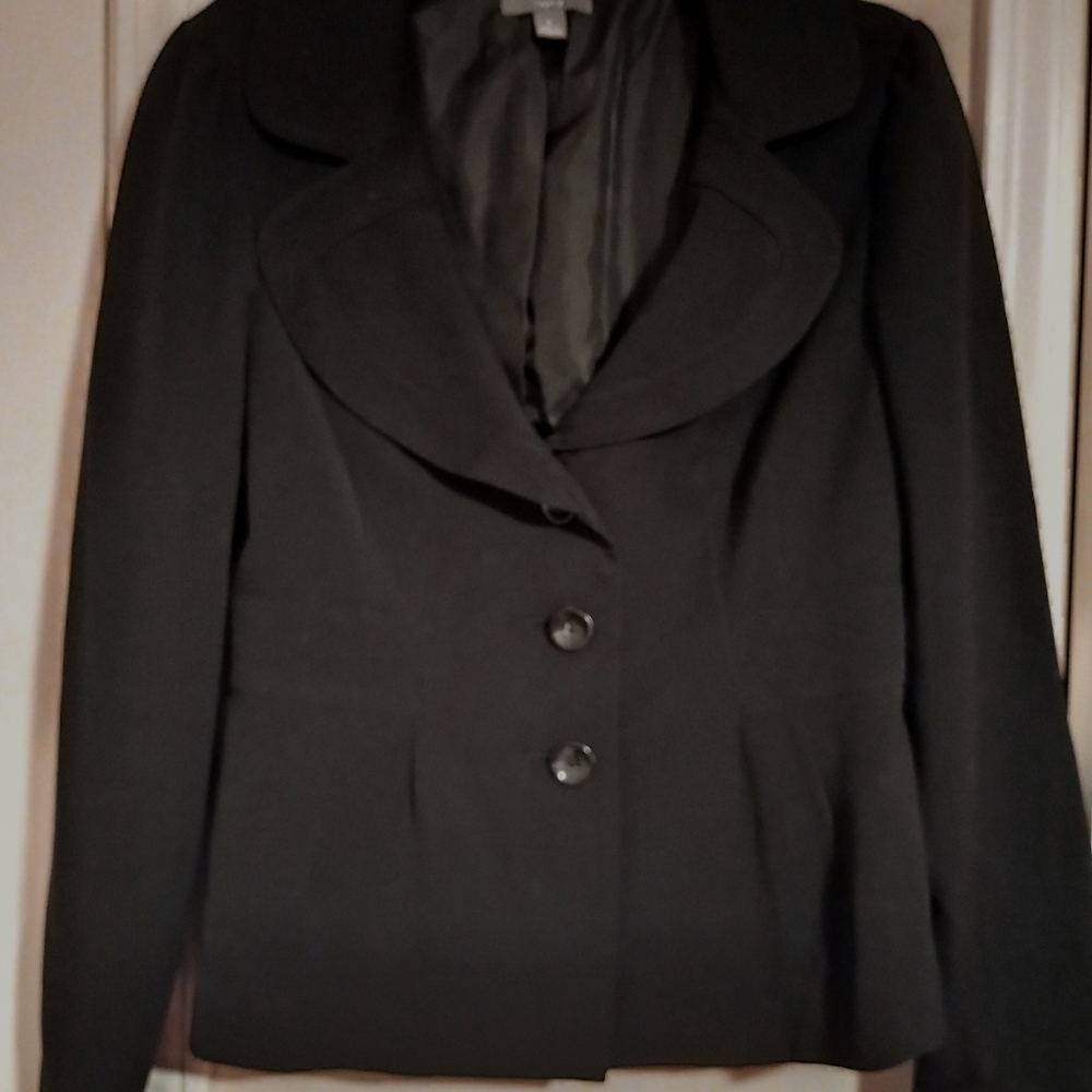 Apt9 Black Long Sleeve Button Front Blazer